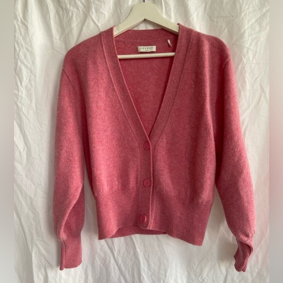 Sandro Paris Wool V-Neck Sweater Cardigan Size Medium - Picture 3 of 13